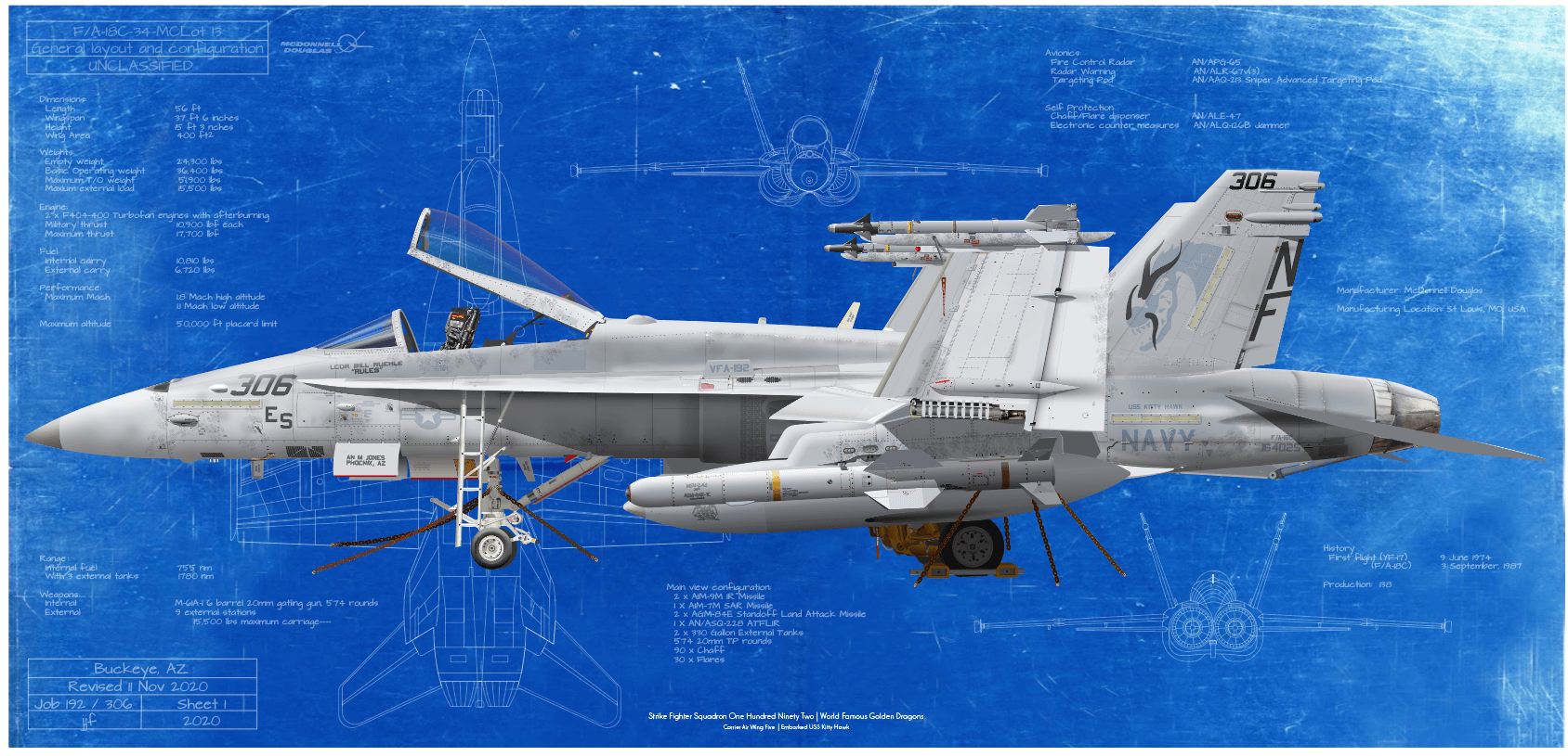 航空機・ヘリコプター FA-18C HORNET 1/72 DRAGON Easy Model 1:72 F/A-18C Hornet USN VFA-192 Golden Dragons